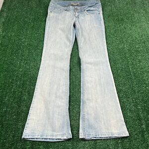 VTG No Boundaries Jeans Women's 11 31x30" Light Wash Flare Low Rise Stretch Y2K